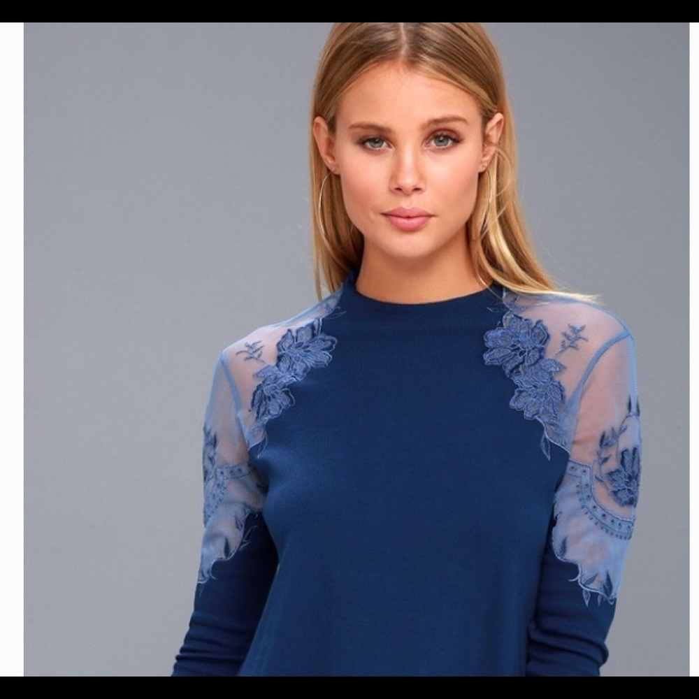 Free People Embroidered Sweater Top